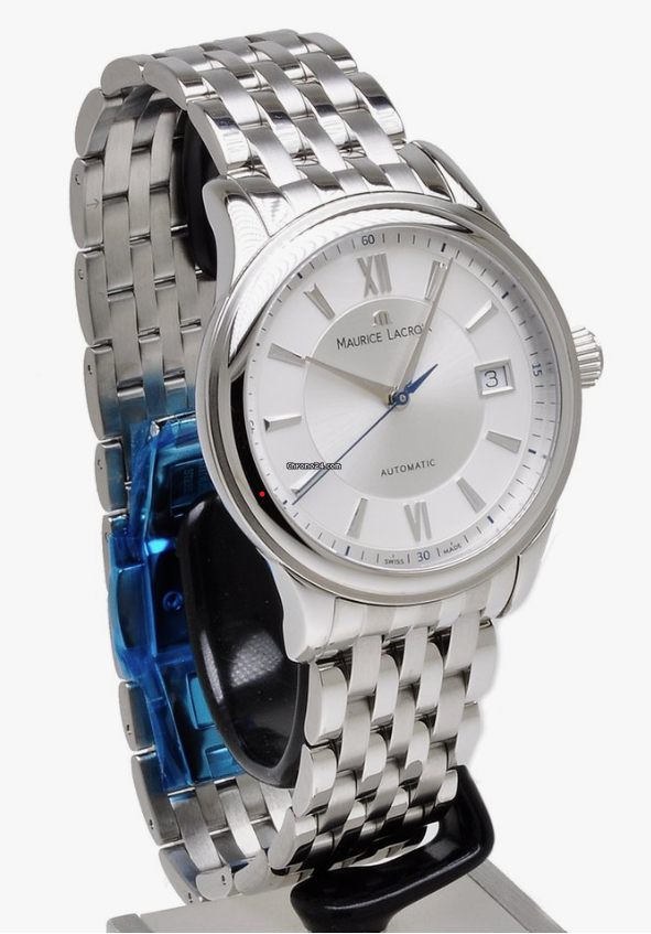 Maurice Lacroix Les Classiques Datum automatisch. Kastdiameter 38 mm. Roestvrij staal. Stainless Steel band. Waterbestendig 3 ATM. Saffierglas. Met datumaanduiding.